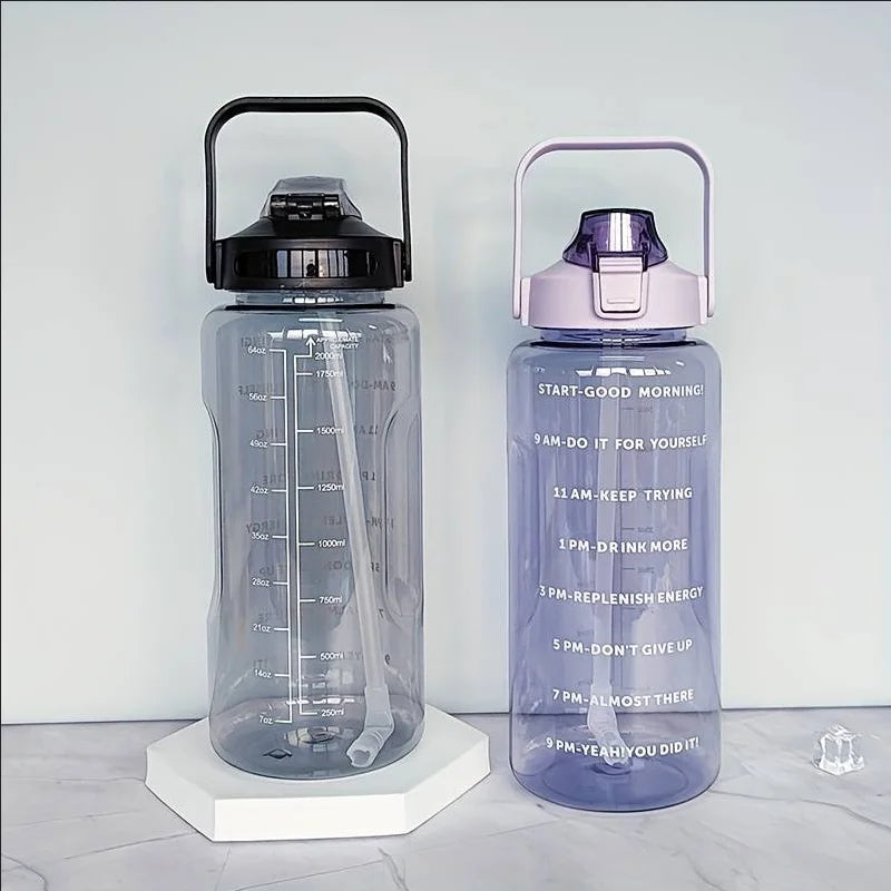 1pc Large Capacity Portable Water Bottle with Time Indicator for Cycling, Running, and Travel - Clear and Easy to Use.