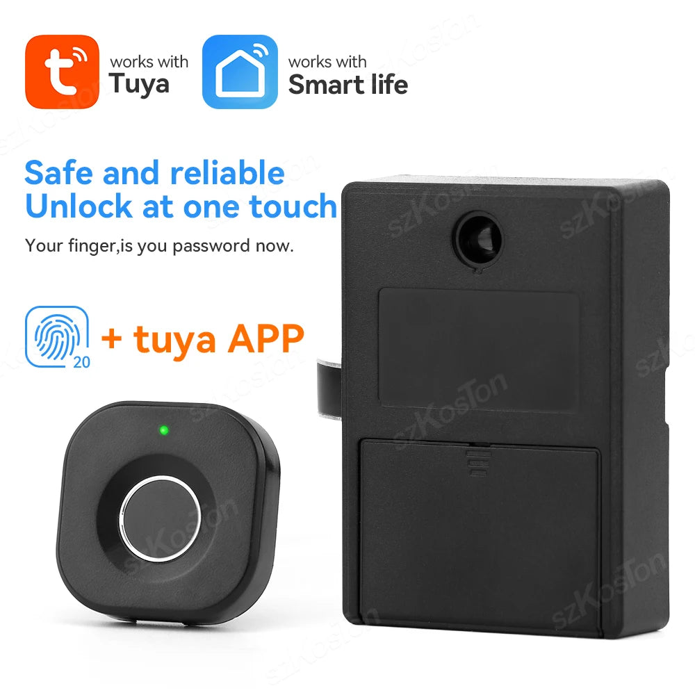 Best-selling high-quality smart lock for fingerprint drawer, ABS fingerprint electric cabinet lock, smart home cabinet lock.