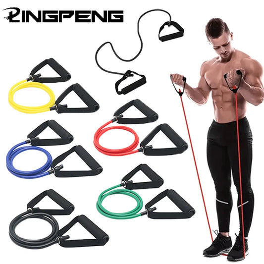 120CM Level 5 Straight Line Elastic Yoga Exercise Tube for Chest Expansion, Family Workout, and Muscle Training.